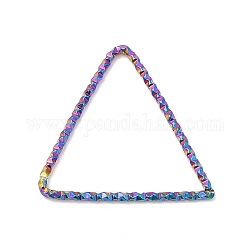 304 Edelstahl verbindet Ringe, strukturiert, Dreieck, Regenbogen-Farb, 21x22x1 mm, Innendurchmesser: 19x18 mm