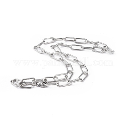 201 collar de cadena con clip de acero inoxidable para hombres y mujeres, color acero inoxidable, 20.67 pulgada (52.5 cm)