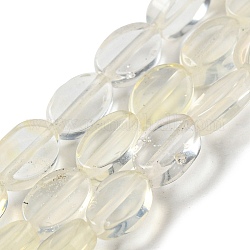 Fili di perle di vetro di pietra di anguria gialla, Oval Piatto, 6~6.5x4~4.5x2.5mm, Foro: 0.6 mm, circa 64pcs/filo, 15.94'' (40.5 cm)
