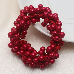 Accessoires pour cheveux élastiques enveloppés de perles d'imitation ABS, pour les filles ou les femmes, aussi comme bracelets, firebrick, 60mm