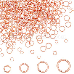 Ph pandahall 400 Uds anillos de salto, Anillos de salto abiertos de latón de 4 tamaño, anillos conectores de joyería de oro rosa, suministros de fabricación de joyas para collares, pulsera, llavero, reparación de joyas, Diámetro: 3~6 mm