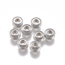 Intercalaire perles en 304 acier inoxydable, plat rond, couleur inoxydable, 4x2mm, Trou: 1.8mm