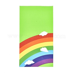 Sacs en papier kraft écologiques à motif arc-en-ciel, sacs-cadeaux, sacs à provisions, rectangle, verte, 24x13x8 cm