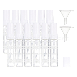 Empty Portable Glass Spray Bottles, with ABS Dust Cap, Refillable Bottle, Mini Transparent Plastic Funnel Hopper, White, 27pcs/box