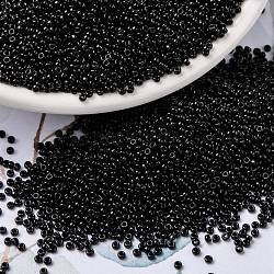 Perles rocailles miyuki rondes, Perles de rocaille japonais, (rr401) noir, 15/0, 1.5mm, Trou: 0.7mm, environ 27777 pcs/50 g