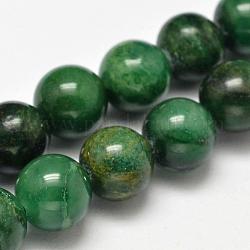 Naturales africanos hebras de abalorios de jade, redondo, 5.5~6mm, agujero: 1 mm, aproximamente 64 pcs / cadena, 15.5 pulgada