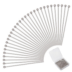 Unicraftale 400Pcs 304 Stainless Steel Ball Head Pins, Stainless Steel Color, 35mm, Pin: 0.7mm, 21 Gauge, Head: 2mm