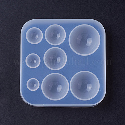 Silicone Molds, Resin Casting Molds, For UV Resin, Epoxy Resin Jewelry Making, Round, White, Round: 5mm/7mm/14mm/17mm/21mm/25mm/26mm/28mm