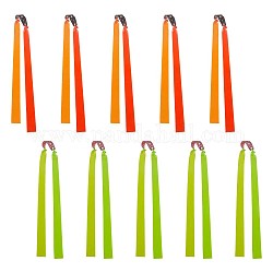 GORGECRAFT 10Pcs 2 Colors Slingshot Replacement Band Accessories Flat Leather Rubber Band Heavy Pull Wrist Rocket Elastic Bungee Straps with PU Leather Catapult for Hunting Outdoor Shooting Games