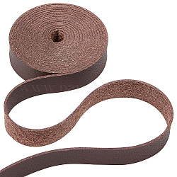 Cordon plat en microfibre simili cuir 2m, pour la décoration des vêtements, brun coco, 12mm, environ 2.19 yards (2 m)/rouleau