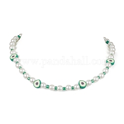 Argile polymère de fruits et graines de verre et collier de perles en perles acryliques, Avocat, 16.42 pouce (41.7 cm), avocat: 11x9x4.5mm