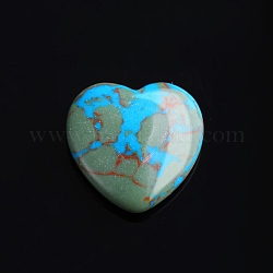 Piedra de corazón de amor turquesa sintética, piedra de palma de bolsillo para el equilibrio de reiki, decoraciones de exhibición casera, 20x20mm
