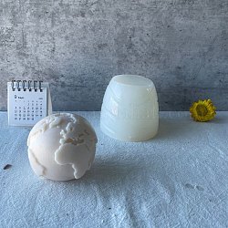 Moldes de silicona para hacer velas diy, moldes de resina, 3d tierra, blanco, 8.5x8.1 cm