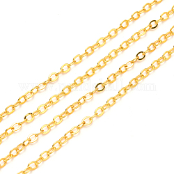 3.28 Fuß Messingkabelketten, gelötet, Flachoval, golden, 2.2x1.9x0.3 mm, passend für 0.6x4mm Biegeringe