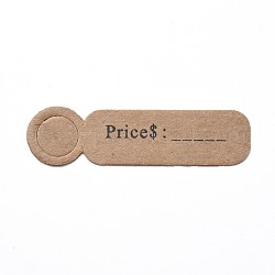Étiquettes-cadeaux en papier, étiquettes de suspension, pour les arts et l'artisanat, rectangle avec mot prix, burlywood, 13x49.5x0.5mm, Trou: 9mm