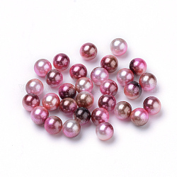 Regenbogen Acryl Nachahmung Perlen, Farbverlauf Meerjungfrau Perlen, kein Loch, Runde, Sattelbraun, 6 mm, ca. 1600 Stk. / 160 g