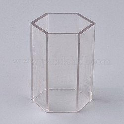 プラスチックキャンドル型  キャンドル作りツール用  六角形  透明  49x56x75.5mm  インナーサイズ：44x50mm