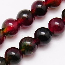 Natural Quartz Beads Strands, Round, Dyed & Heated, Dark Red, 6mm, Hole: 1mm