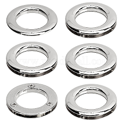 GORGECRAFT 1 Box 4Pcs 1 inch/25.5mm Eyelets Grommets Alloy Loop Snaps Bag Handle Connector Silver Rings Screw-in Round Findings for DIY Sewing Clothes Leather Crafts Bags Replacement Hardware