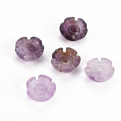 Natürlichen Amethyst Perlen, Blume, 10x10x4 mm, Bohrung: 1.5 mm