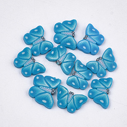 Кабошоны из полимерной глины ручной работы, украшение для ногтей, бабочка, стальной синий, 4.5~5.5x6~7x0.5~1 мм, около 1000 шт / упаковка