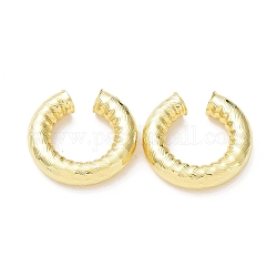 Rack Plating Brass Cuff Earrings for Women, Long-Lasting Plated, Lead Free & Cadmium Free, Real 18K Gold Plated, 31.5~32x7~7.5mm