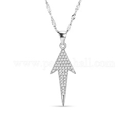 Роскошное ожерелье из стерлингового серебра Shegrace 925, с микро проложить 5а фианитами стрелки кулон, серебряные, 17.7 дюйм