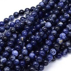 Sodalite perles rondes naturelle brins, 10mm, Trou: 1mm, Environ 39 pcs/chapelet, 15.3 pouce