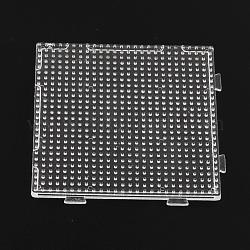 Plaques carrés pour les petites perles à repasser de 3x2.5mm, clair, 75x75x2.5mm