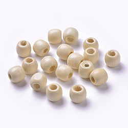 Perle di legno naturale tinte, barile,  piombo libero, chiffon al limone, 11x12mm, Foro: 3~5 mm