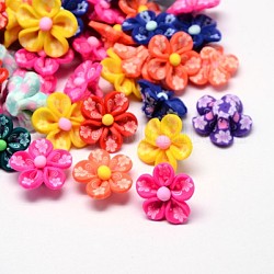 Handmade Polymer Clay Beads, Flower, Mixed Color, 20x9mm, Hole: 1.5mm