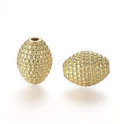 Legierung Tibetische Perlen, langlebig plattiert, Oval, golden, 16x12.5 mm, Bohrung: 2.5 mm