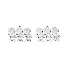 201 Stainless Steel Pendants, Boy, Stainless Steel Color, 16x22x1mm, Hole: 1.4mm