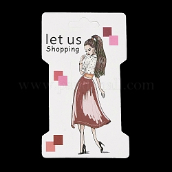 長方形の女の子のプリント紙ヘアクリップディスプレイカード  ヘアクリップ収納用ジュエリーディスプレイカード  インディアンレッド  11.5x6.6x0.05cm  穴：24x8.5mm