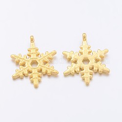 Christmas Snowflake Tibetan Style Alloy Pendants, Lead Free and Cadmium Free, Golden, 23x17.5mm, Hole: 1.5mm