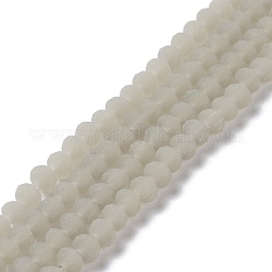 Fili di perle di vetro tinta unita imitazione giada, sfaccettato, smerigliato, rondelle, grigio chiaro, 6x4.5mm, Foro: 1.4 mm, circa 86pcs/filo, 16.14 pollice (41 cm)