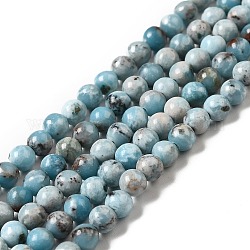 Chapelets de perles en pierre gemme naturelle, imitation de larimar, teinte, ronde, bleu ciel, 4~4.5mm, Trou: 0.8mm, Environ 87 pcs/chapelet, 15.04 pouce (38.2 cm)
