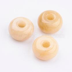Perle naturali di giada topazio naturale, perline con foro grande, rondelle, 14x8mm, Foro: 4 mm