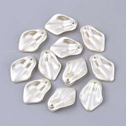 Pendenti di perle imitazione plastica abs, petalo / foglia, beige, 24x16.5x4.5mm, Foro: 1.5 mm