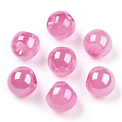 Opake Legierung Perlen, Runde, oben gebohrt, neon rosa , 19x19x19 mm, Bohrung: 3 mm