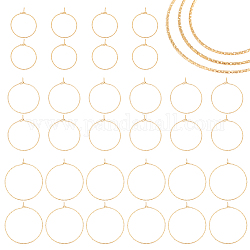 Unicraftale 36 шт. 3 размера золотые серьги-кольца 316 серьги-кольца из хирургической нержавеющей стали фурнитура 0.6 мм подвески для бокалов для вина кольца металлические серьги-кольца для изготовления ювелирных изделий 25~34x21~30 мм