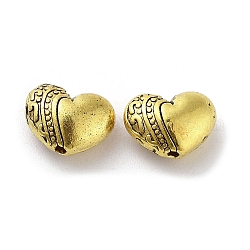Perline in lega stile tibetano,  cadmio& piombo libero, cuore, oro antico, 7x10x5mm, Foro: 1 mm, circa 909pcs/1000g