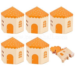Cajas de regalo de papel para casas pequeñas, Caja de almacenamiento de dulces para suministros de fiesta de Halloween, boda, Navidad, naranja oscuro, 8.5x7.6x9.4 cm