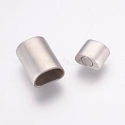 304 Magnetverschluss aus Edelstahl mit Klebeenden, Rechteck, matt, Edelstahl Farbe, 18x13x8 mm, Bohrung: 5x9.5 mm