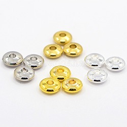 Brass Beads, Rondelle, Mixed Color, 6x2mm, Hole: 2mm