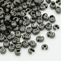 Латуни обжимной шарики охватывает, металлический черный, 4 мм диаметром, отверстие : 2 мм