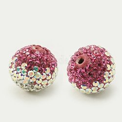 Австрийские хрустальные бусины, проложить шарик бусины, с полимерной глиной внутри, круглые, 209 _розовый, 20 мм, отверстие : 1 мм