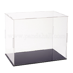Прозрачные пластиковые витрины для минифигурок, пыленепроницаемая коробка для фигурок, с черной основой, для моделей, строительные блоки, держатели для кукол, белые, 26x16x20.5 см