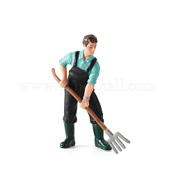Mini-PVC-Landarbeiterfiguren, realistisches bauernmenschenmodell für das vorschulbildungslernen kognitiv, Kinderspielzeug, Pflugbauer, Werkzeugmuster, 70x85 mm