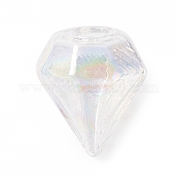 Bottiglie in vetro soffiato fatte a mano, per la realizzazione di pendenti in fiala di vetro, diamante, chiaro ab, 16~17x15~15.5x13.5~14.5mm, Foro: 2.5~5 mm